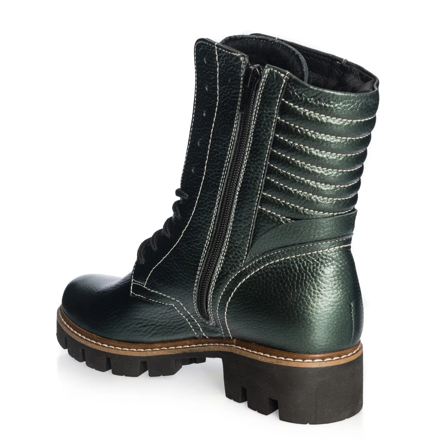 Catinca Shoes BC15 VM bocanci piele verde metalizat