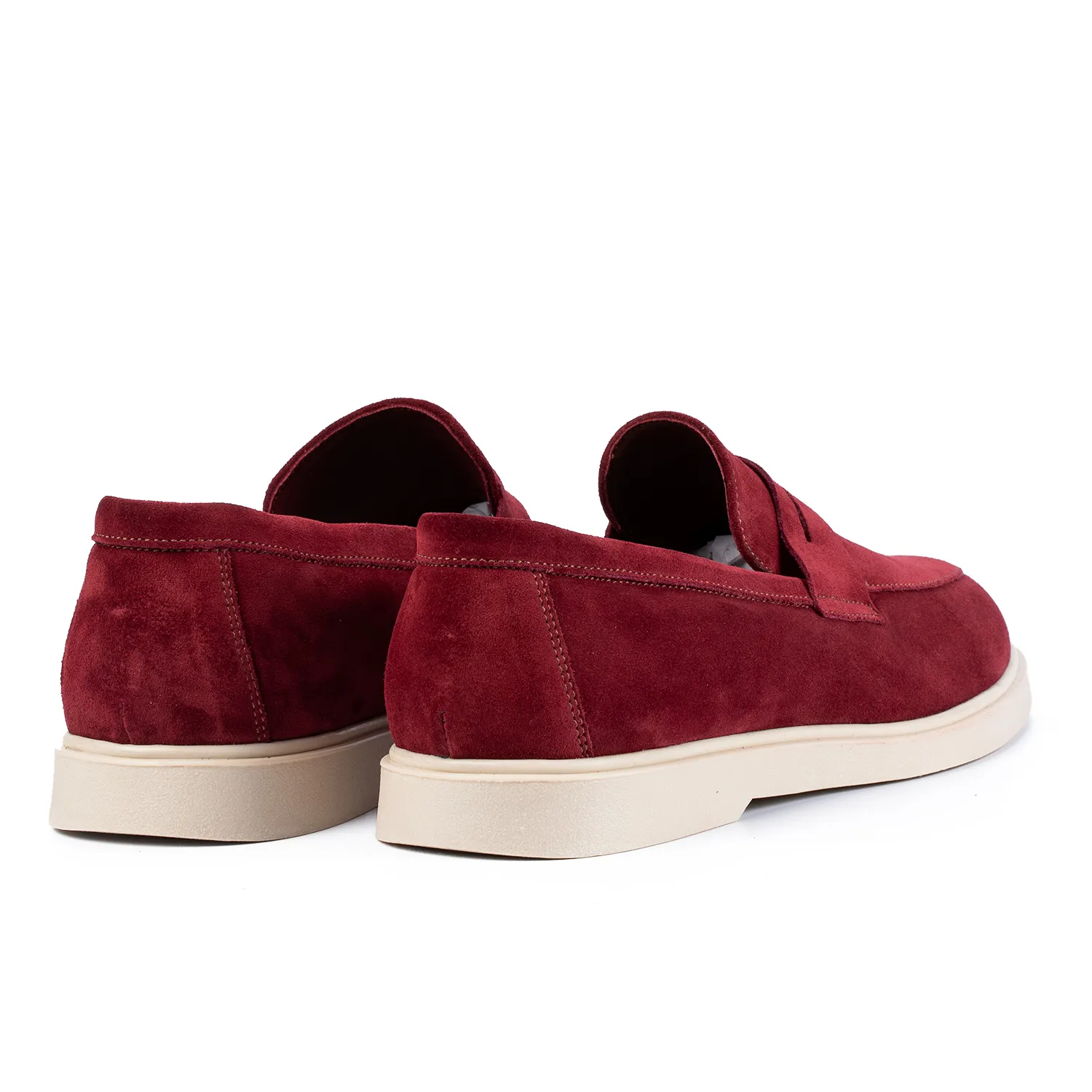 Lucas Shoes Ezra mocasini rosso velur barbati