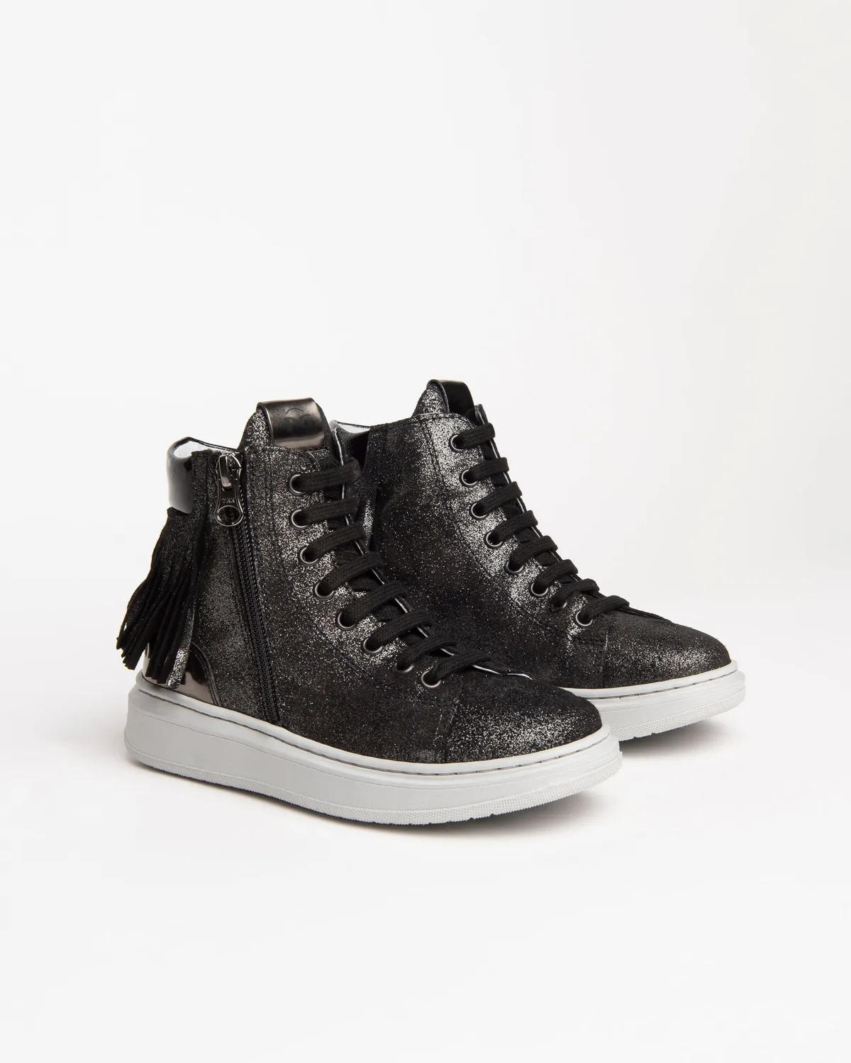 Sneakers fete NeroGiardini piele cu sclipici