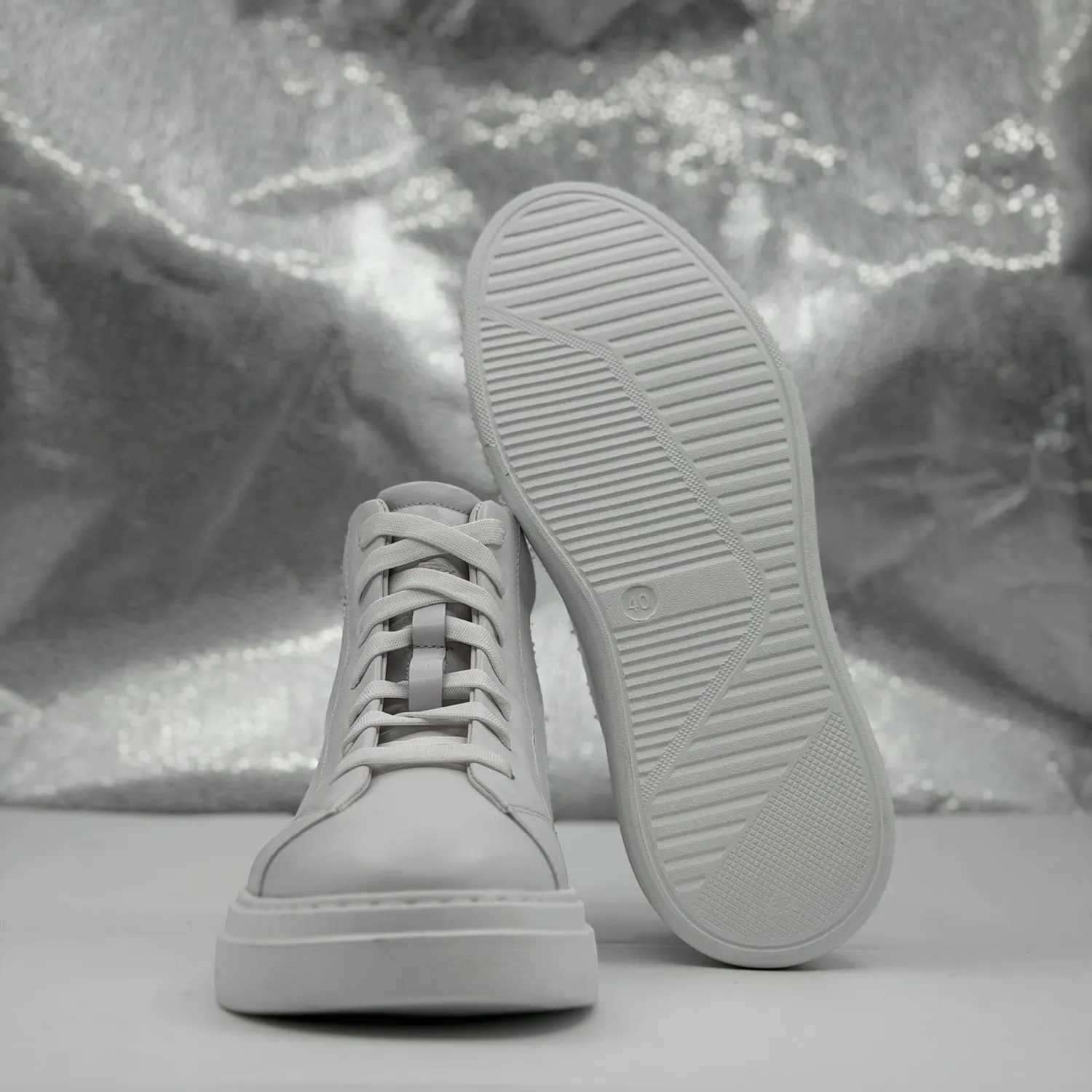 Lucas Shoes 855 Alb ghete piele naturala