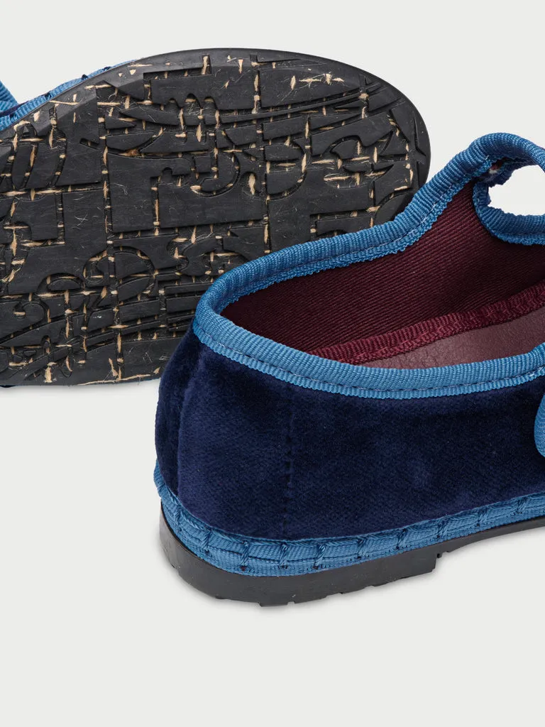 Flagelus Montague Kids pantofi Mary Jane bleumarin catifea