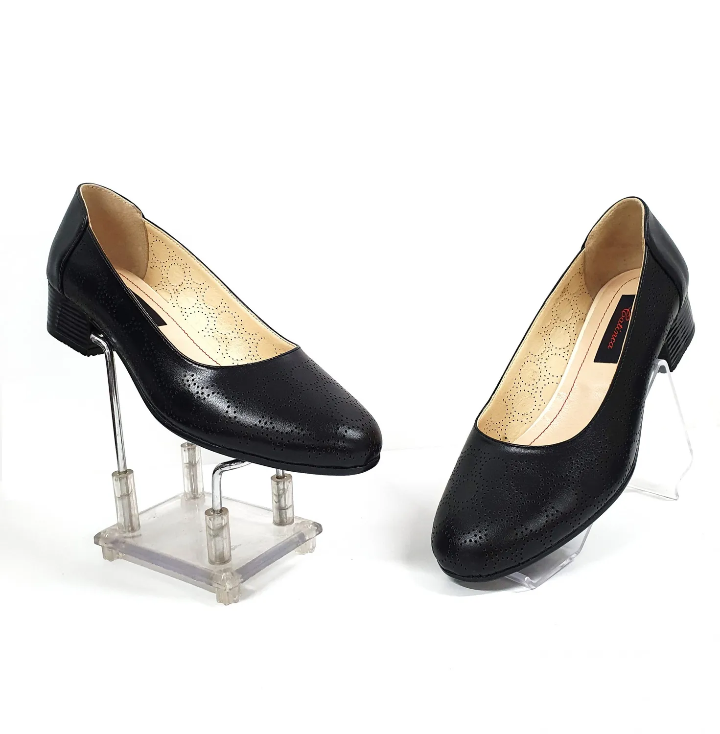 Catinca Shoes T9 N pantofi dama piele neagra perforata