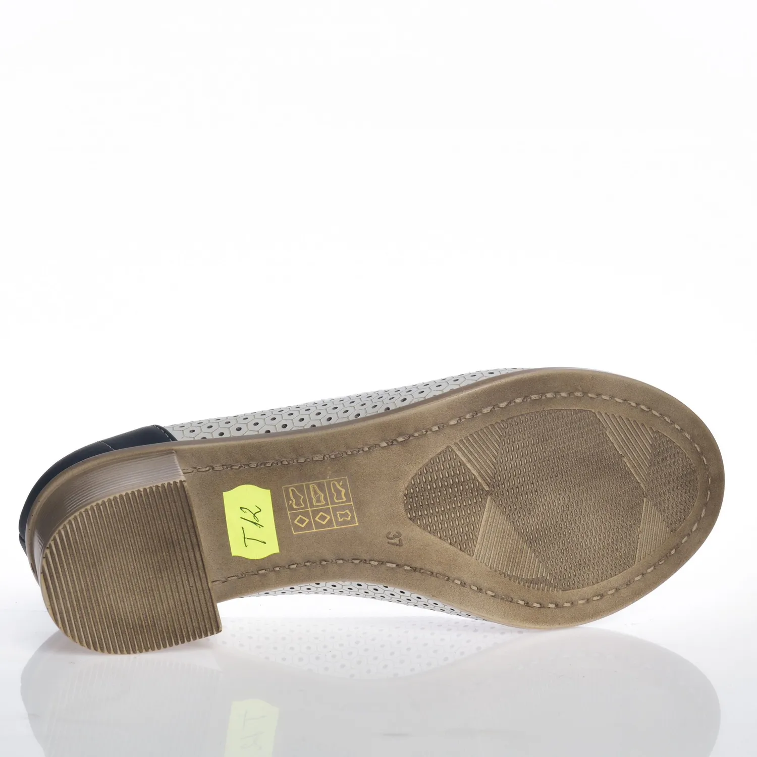 Catinca Shoes T2 AB pantofi dama alb bleumarin piele naturala