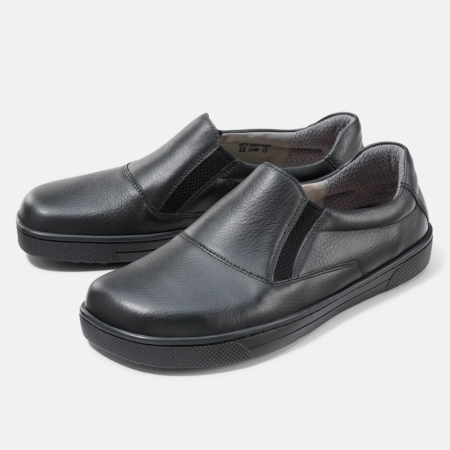 BÄR Bastian pantofi slip-on negri piele