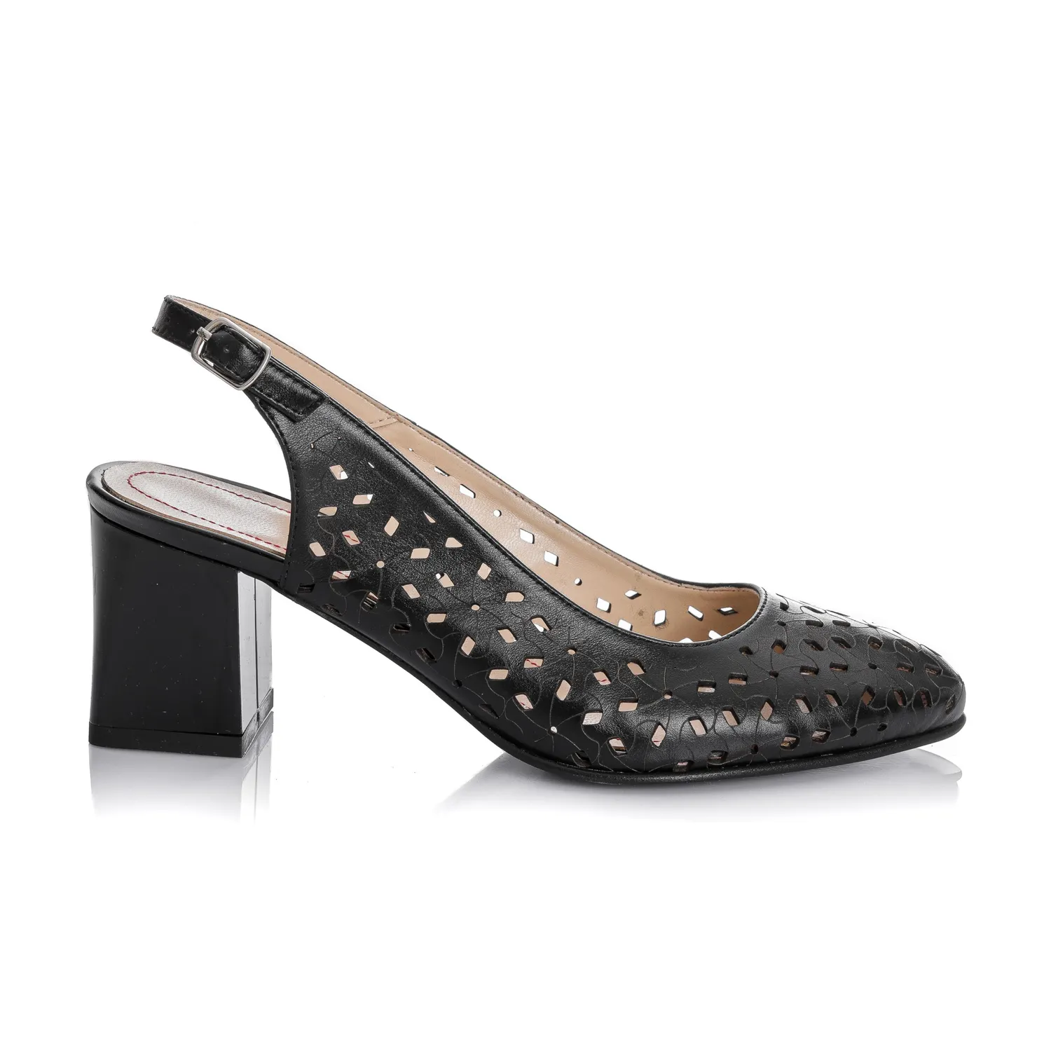 Catinca Shoes L728 NBP sandale dama piele naturala negru perforat