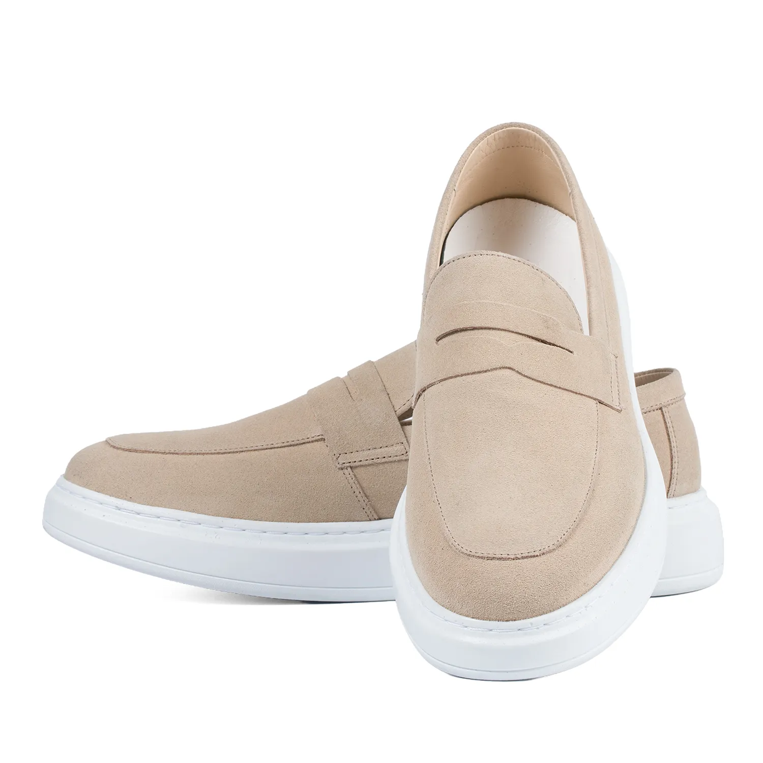 Lucas Shoes Ezra Bej loafers bej velur piele