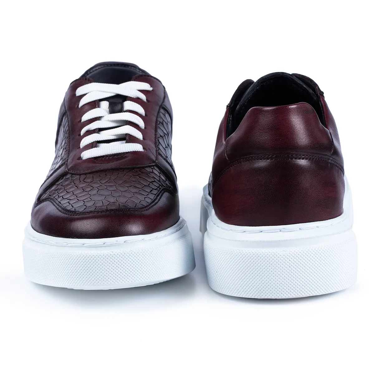 Lucas Shoes 004 bordo maro sneakers piele