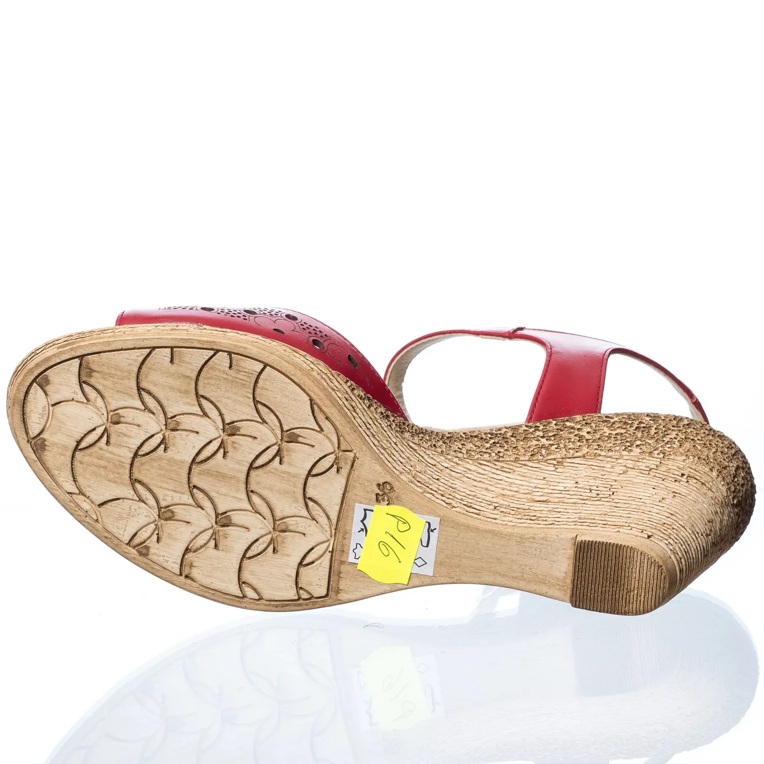 Catinca Shoes P16 R sandale dama rosii piele naturala
