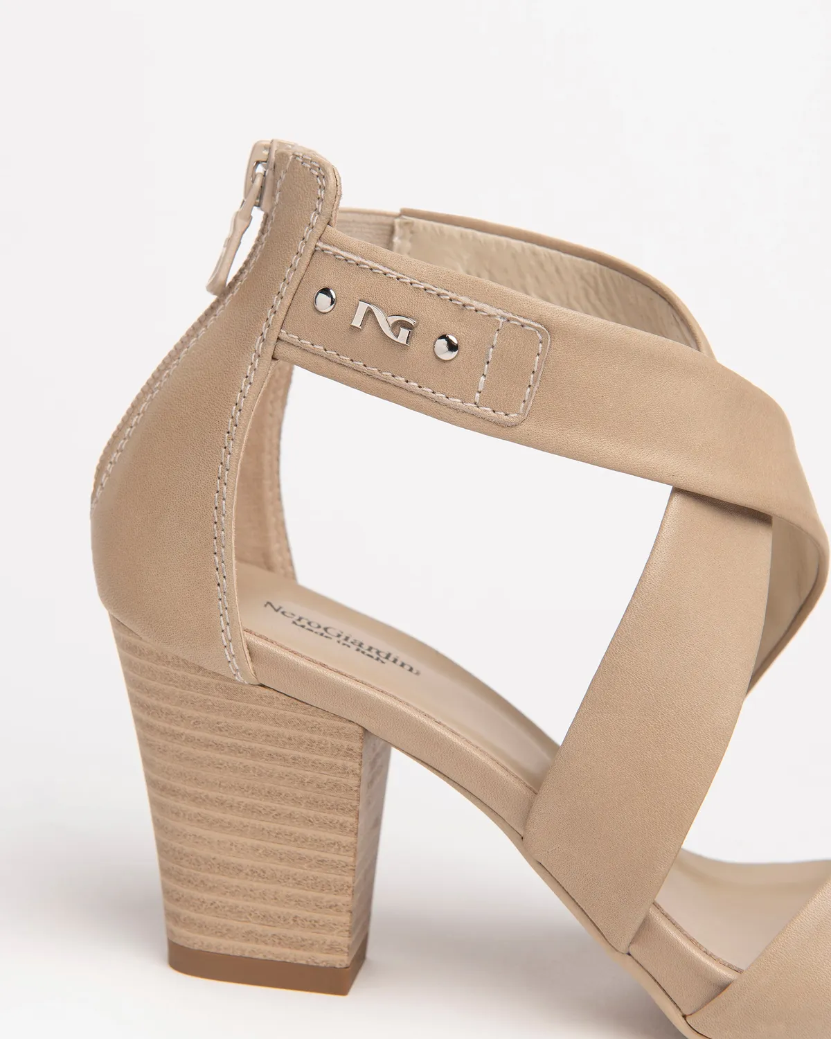 NeroGiardini sandale damă piele cu toc 7,5 cm