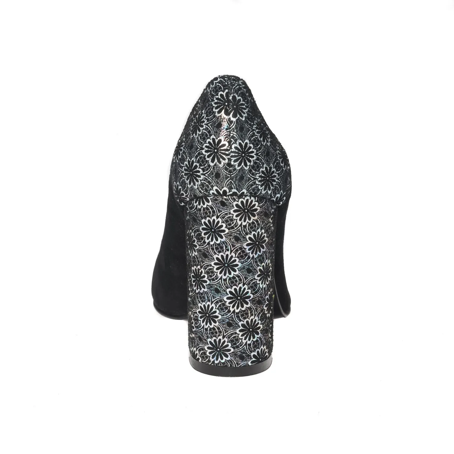 Catinca Shoes 2692 NAF pantofi piele negru flori