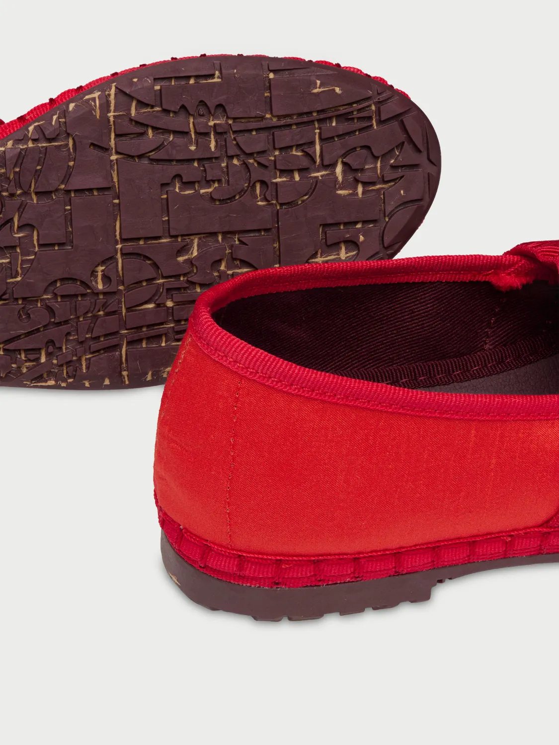 Flagelus Mafalda Ruffle Red Kids pantofi rosii matase