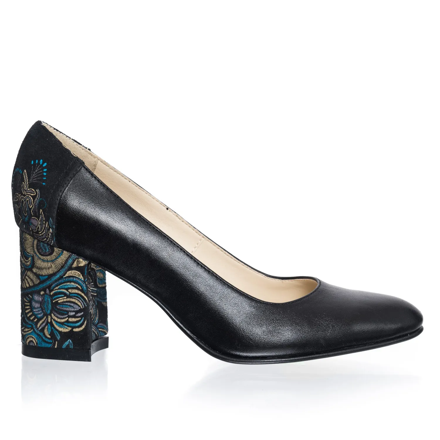 Catinca Shoes R12 NSN pantofi damă piele negru șal negru