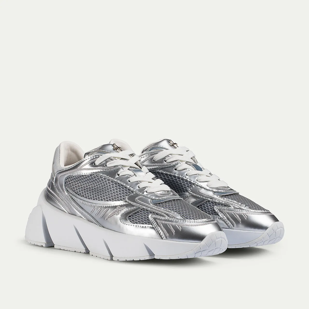 Cesare Paciotti Blade Runner sneakers dama argintiu piele