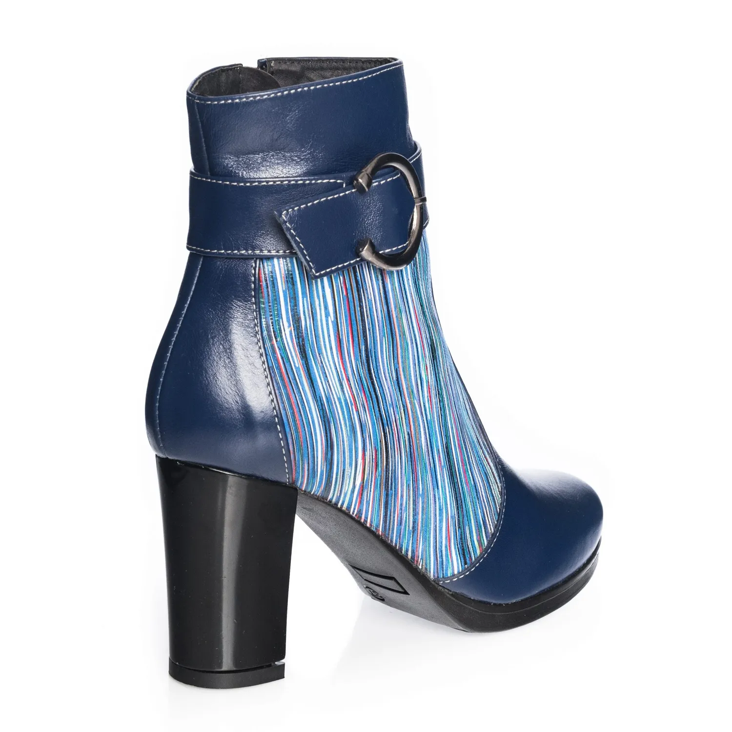 Catinca Shoes GX25 BBD ghete dama piele naturala albastre dungi