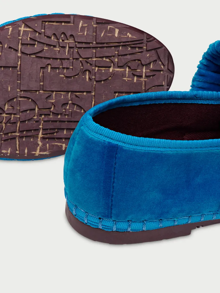 Flagelus Lady Mafalda Blue pantofi catifea albastri