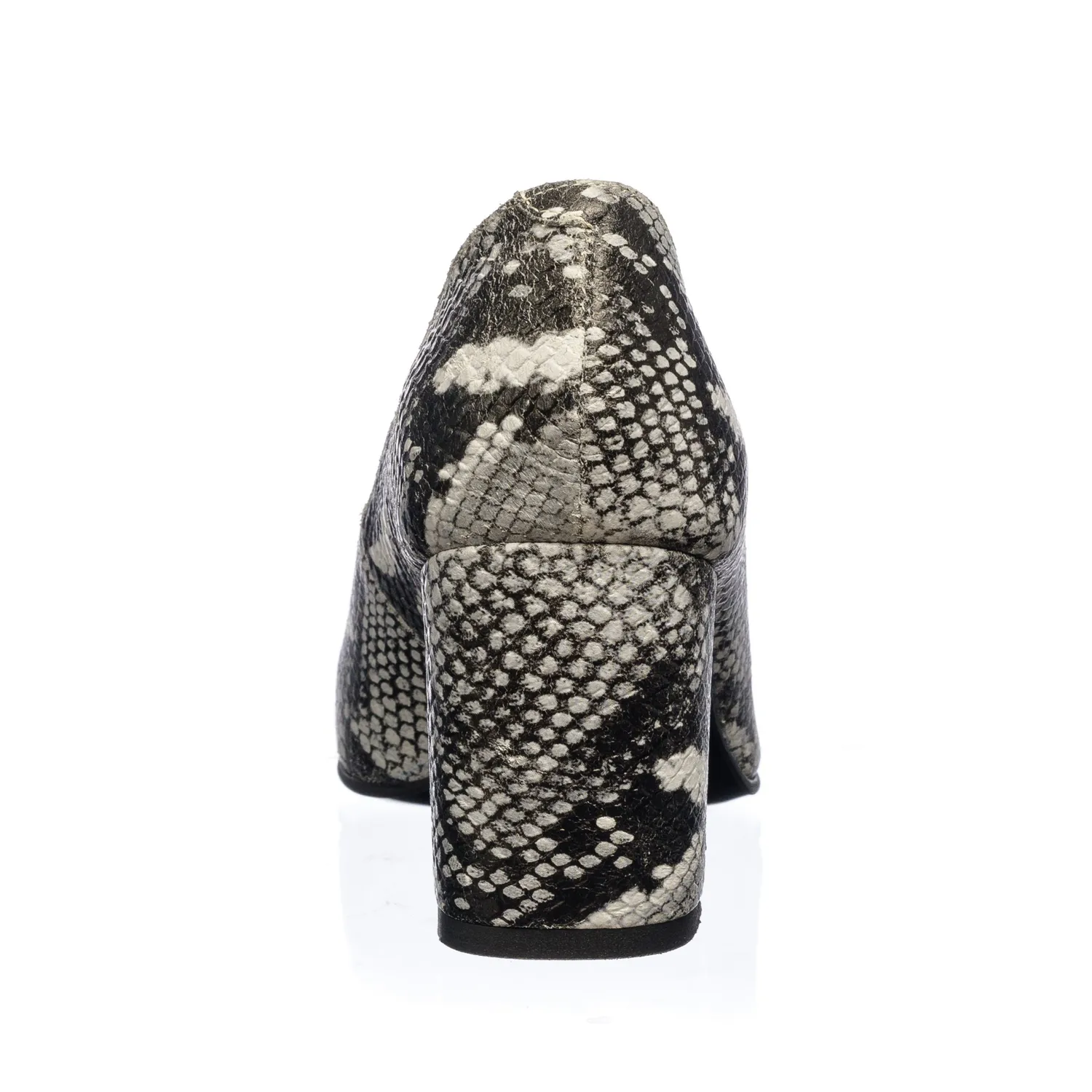 Catinca Shoes R7 SAN pantofi piele sarpe alb negru