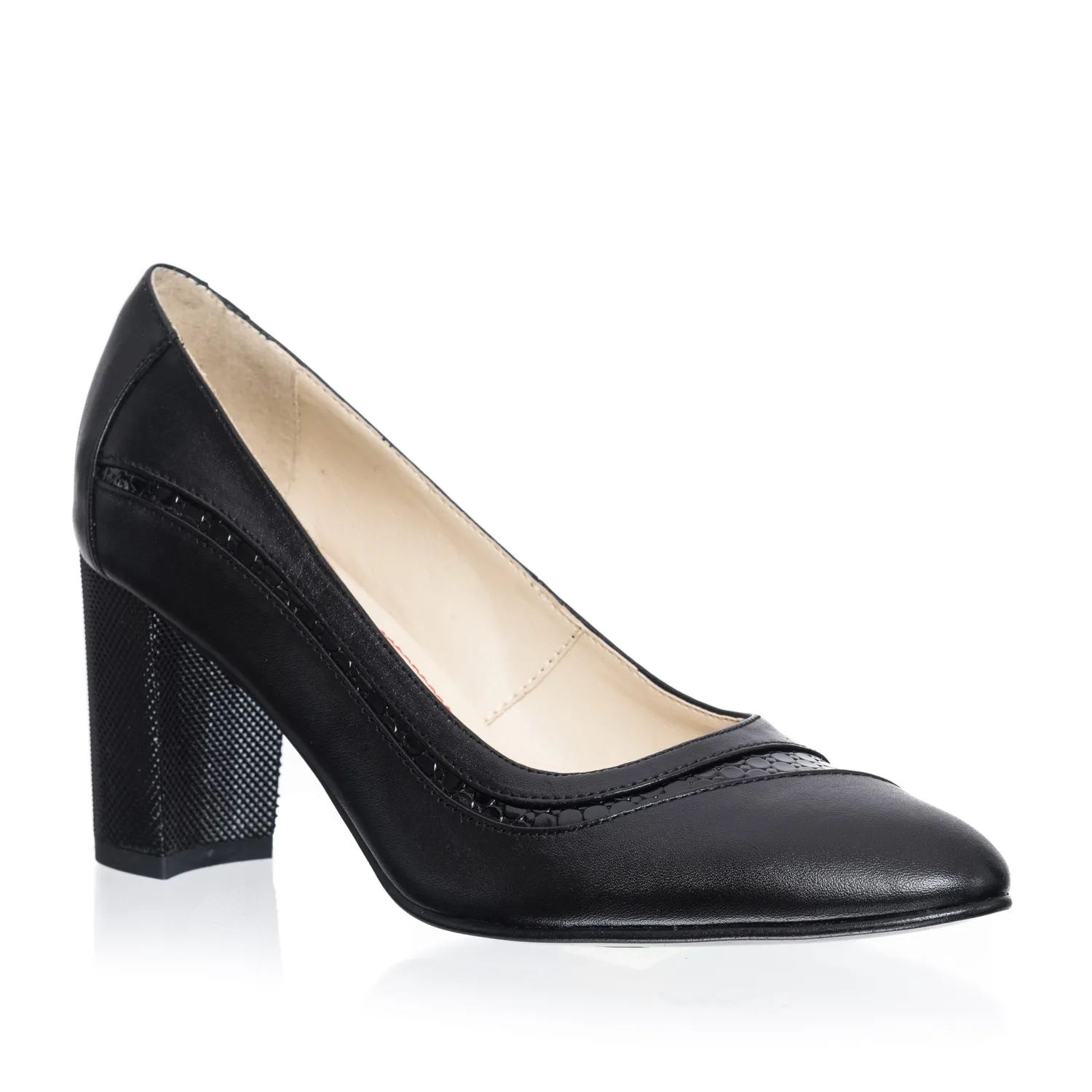 Catinca Shoes 163 NP pantofi dama piele negru puncte