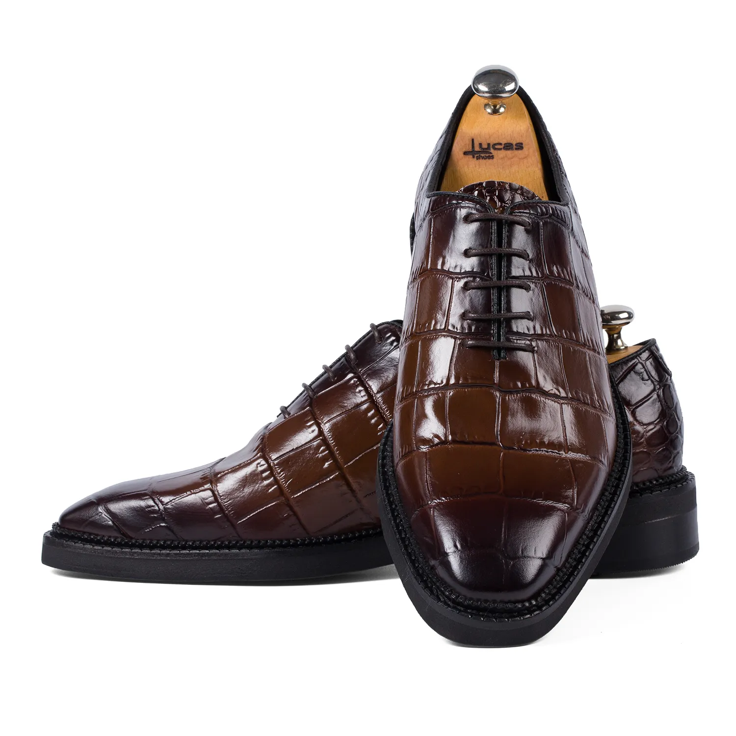 Lucas Shoes Elegant 725 pantofi bărbați maro croco
