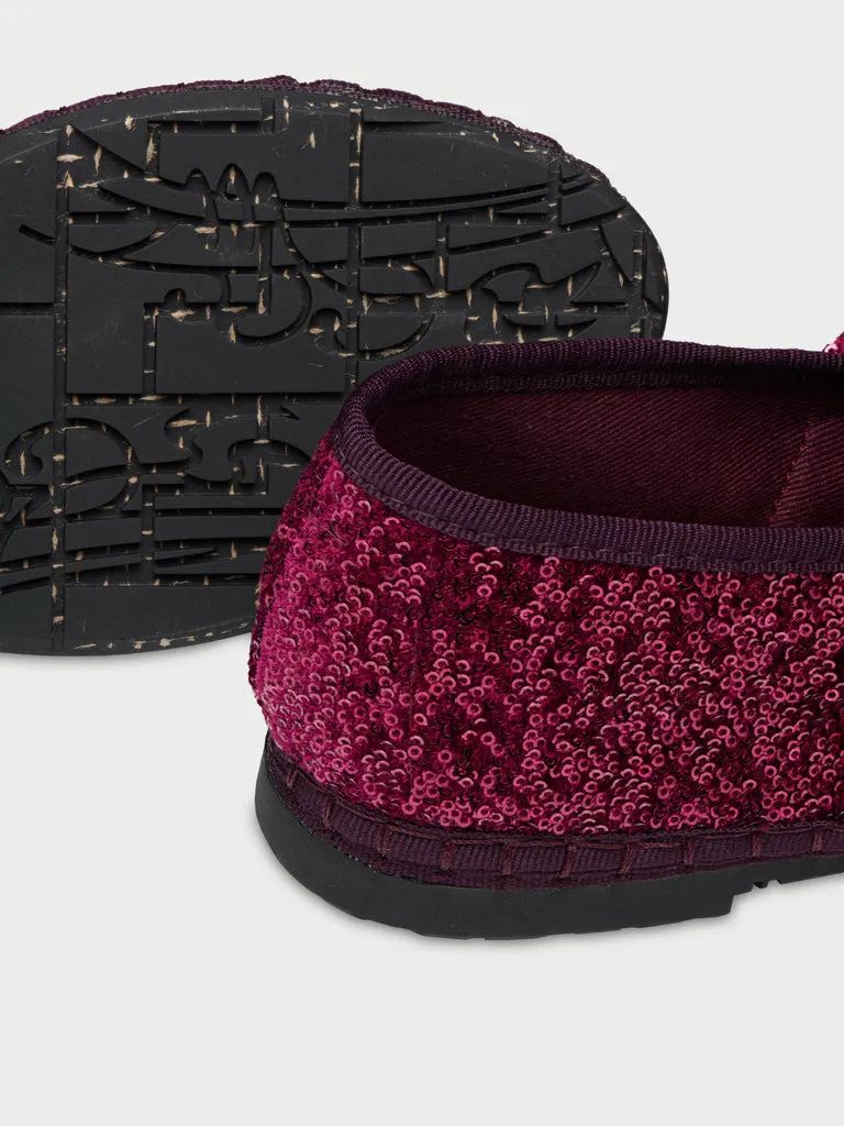 Flagelus Lyra Glint Burgundy pantofi paiete visiniu