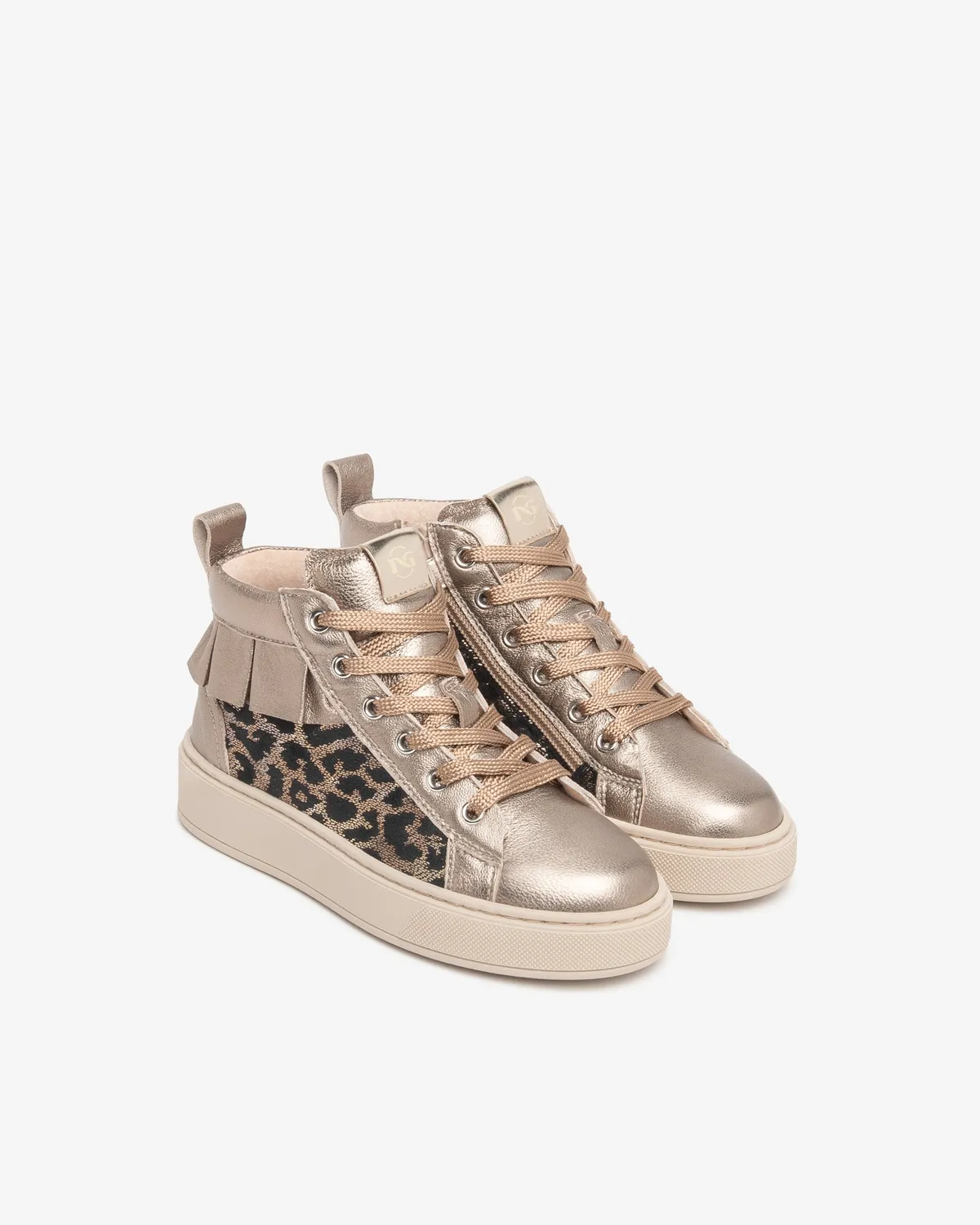 Adidasi fete piele NeroGiardini inalti animal print