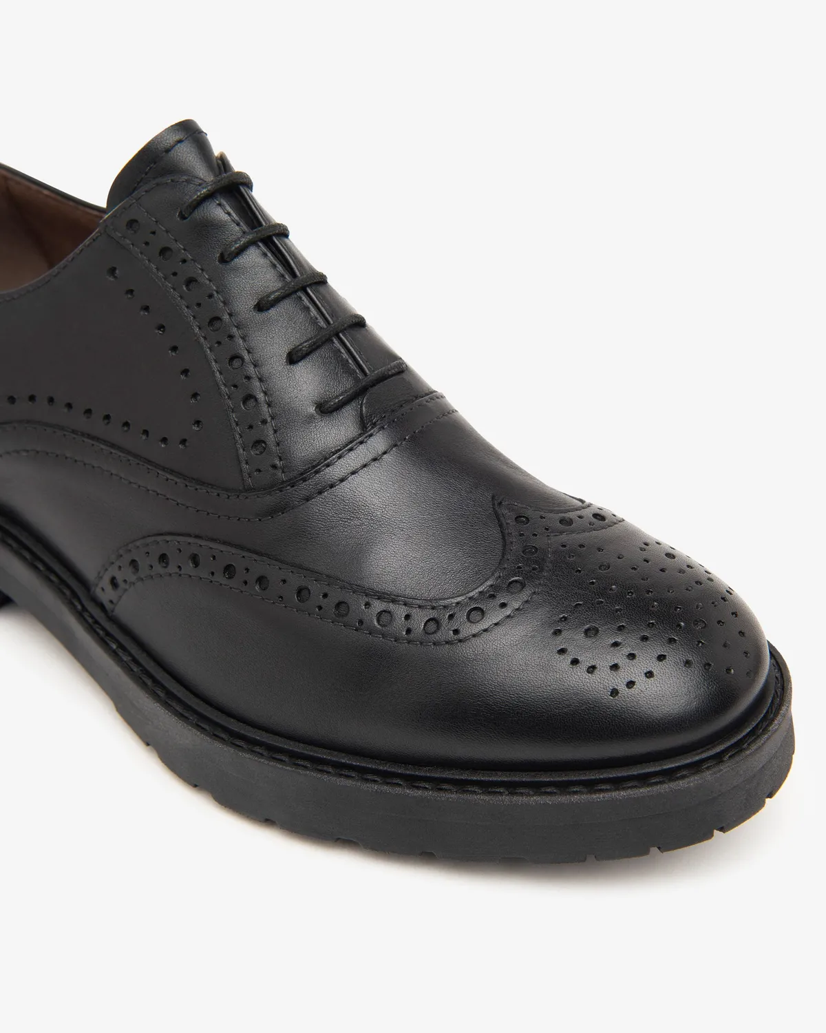 NeroGiardini pantofi dama piele cu siret brogue toc jos