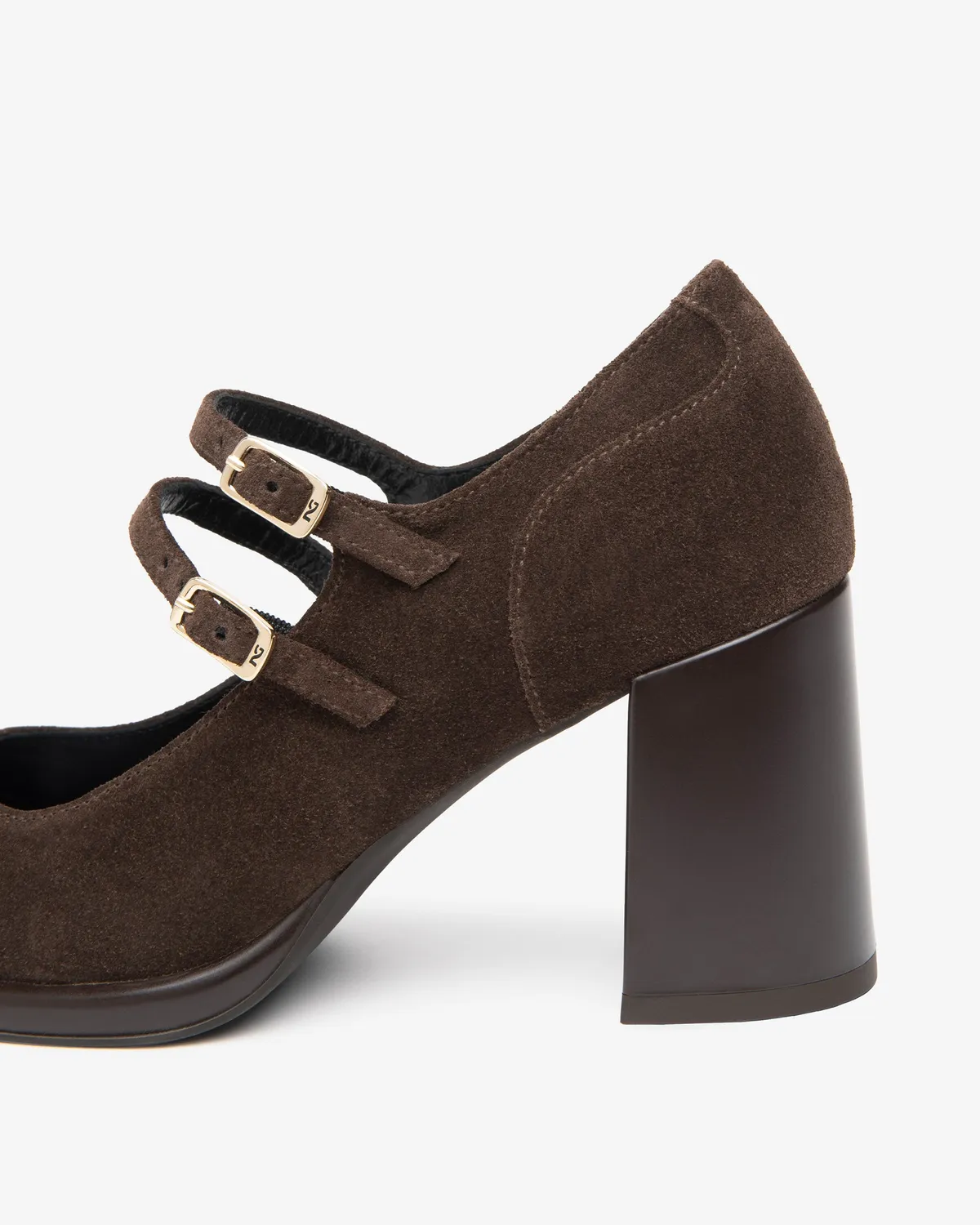 Pantofi Mary Jane NeroGiardini piele intoarsa toc 80 mm
