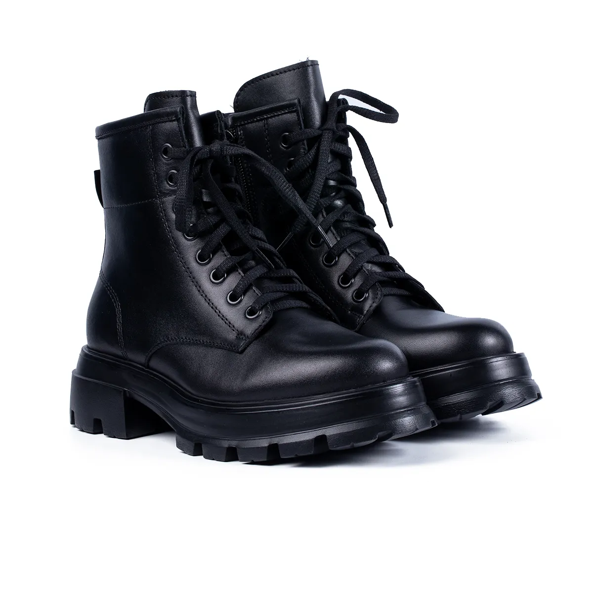 Lucas Shoes 401 ghete femei negru piele naturala iarna
