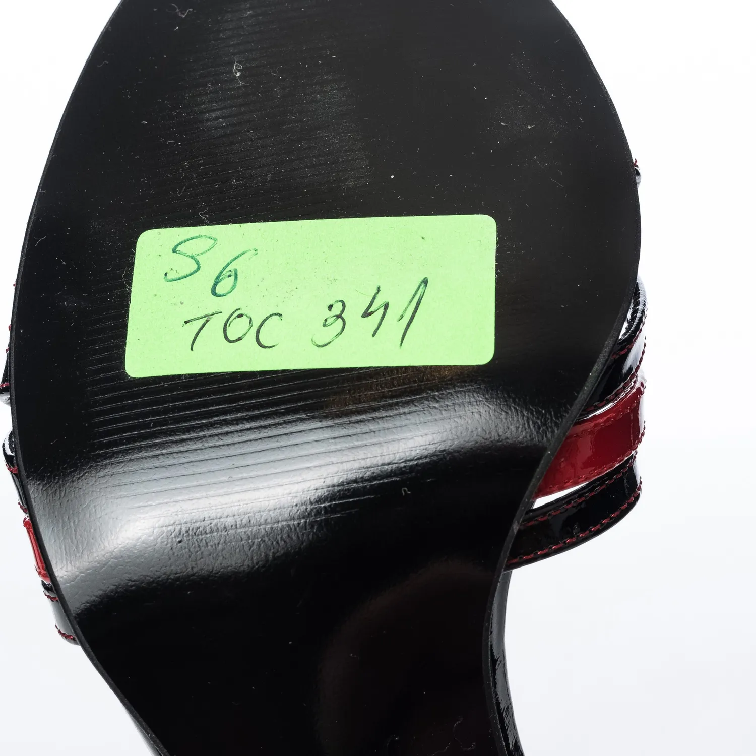 Catinca Shoes S6 NLRL sandale damă piele negru-roșu lac