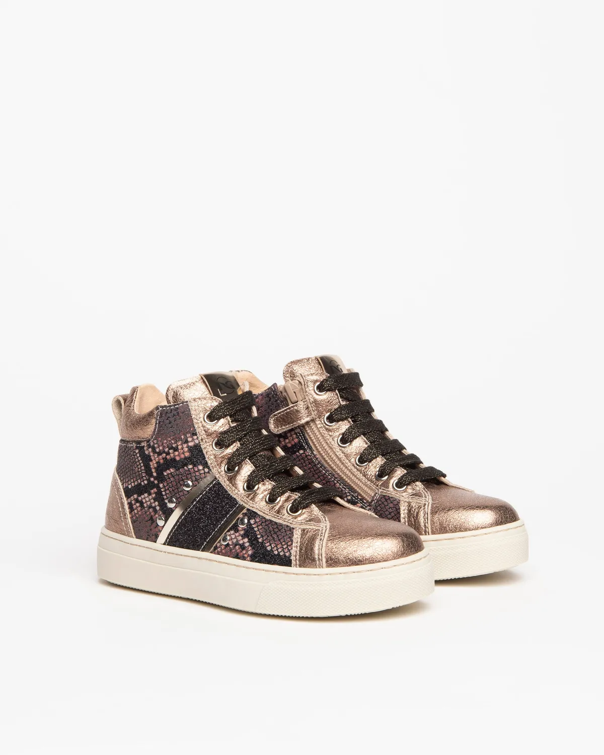 NeroGiardini sneakers fete piele animal print cu fermoar