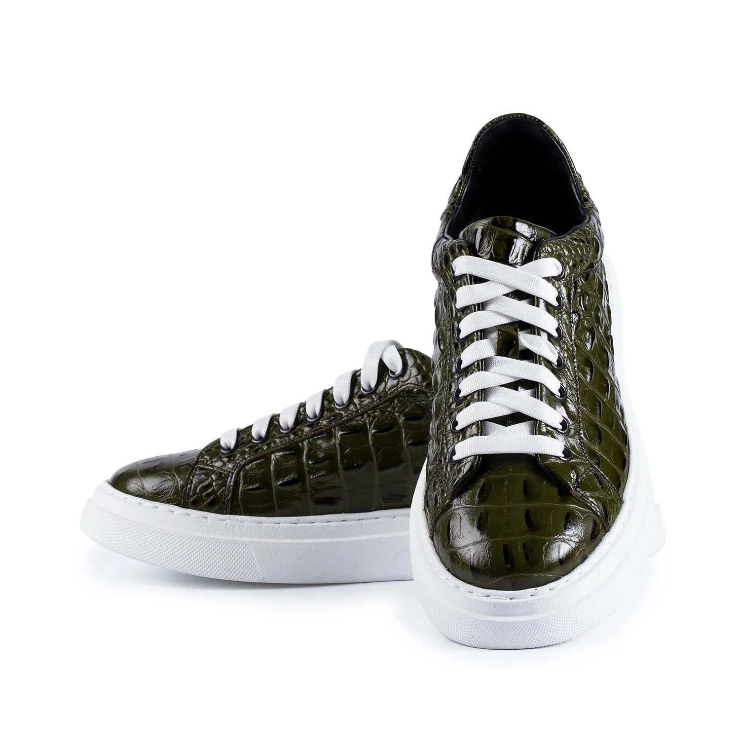 Lucas Shoes 510 Chile sneaker barbati verde croco piele