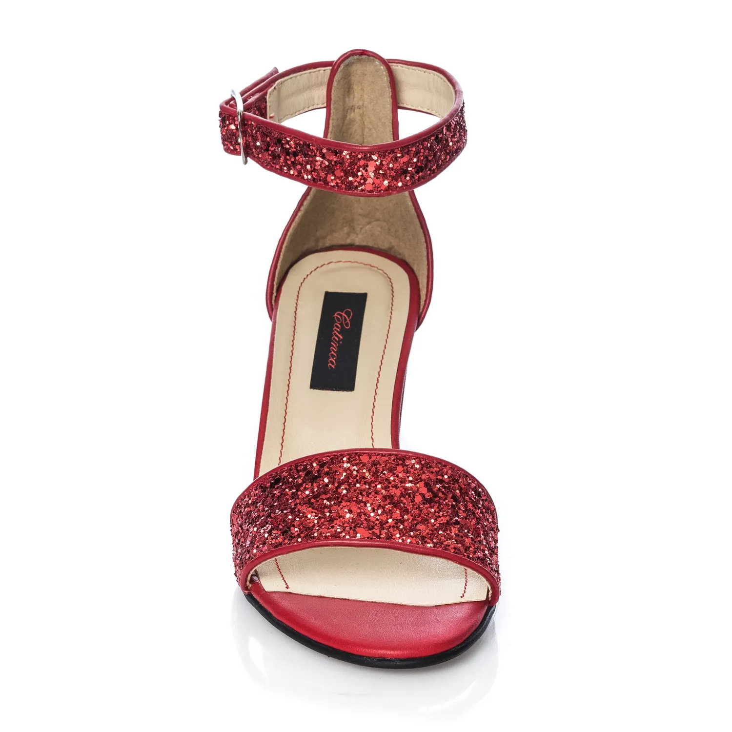 Catinca Shoes S7 GR sandale dama piele rosii glitter
