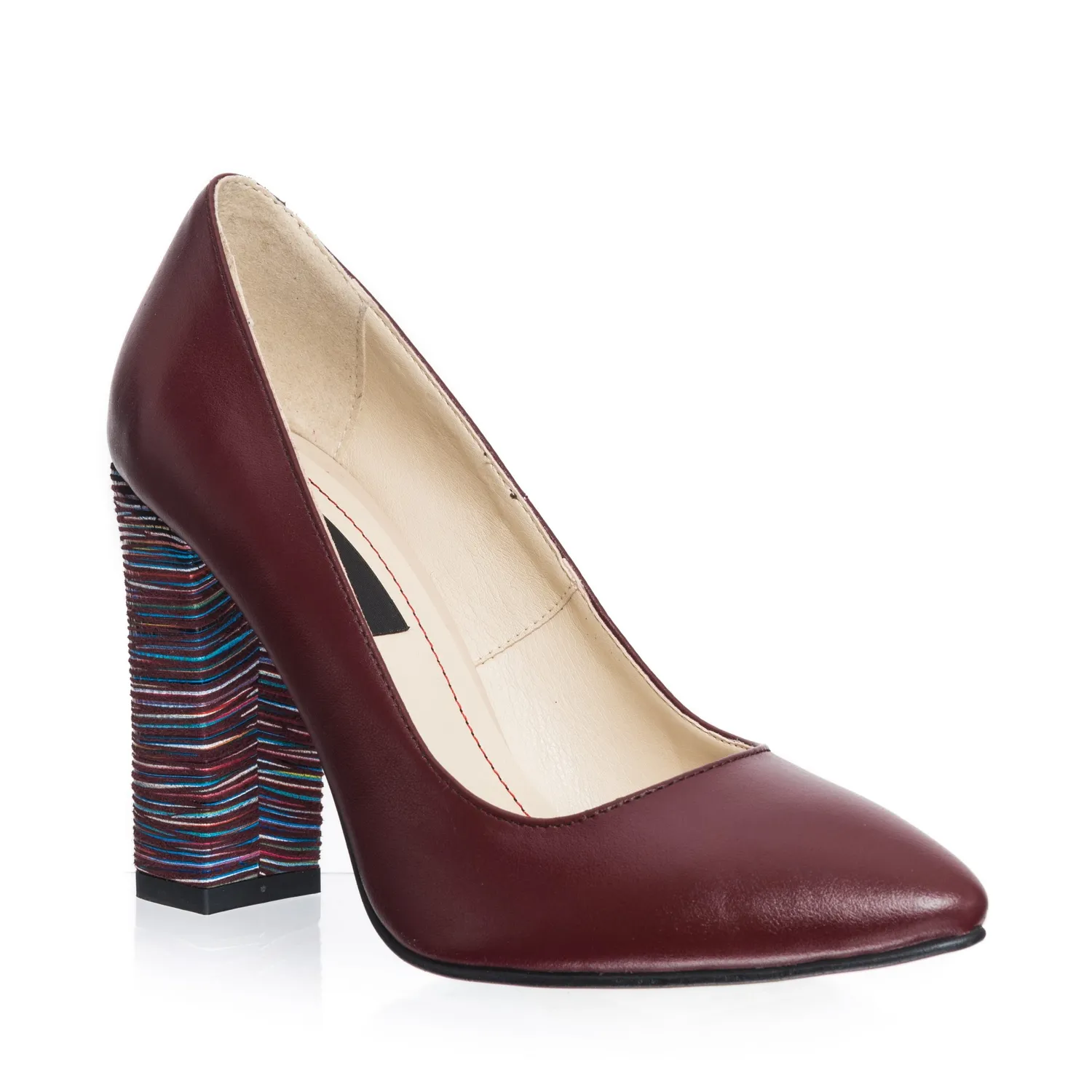 Catinca Shoes 2691 BTD pantofi dama bordo toc piele