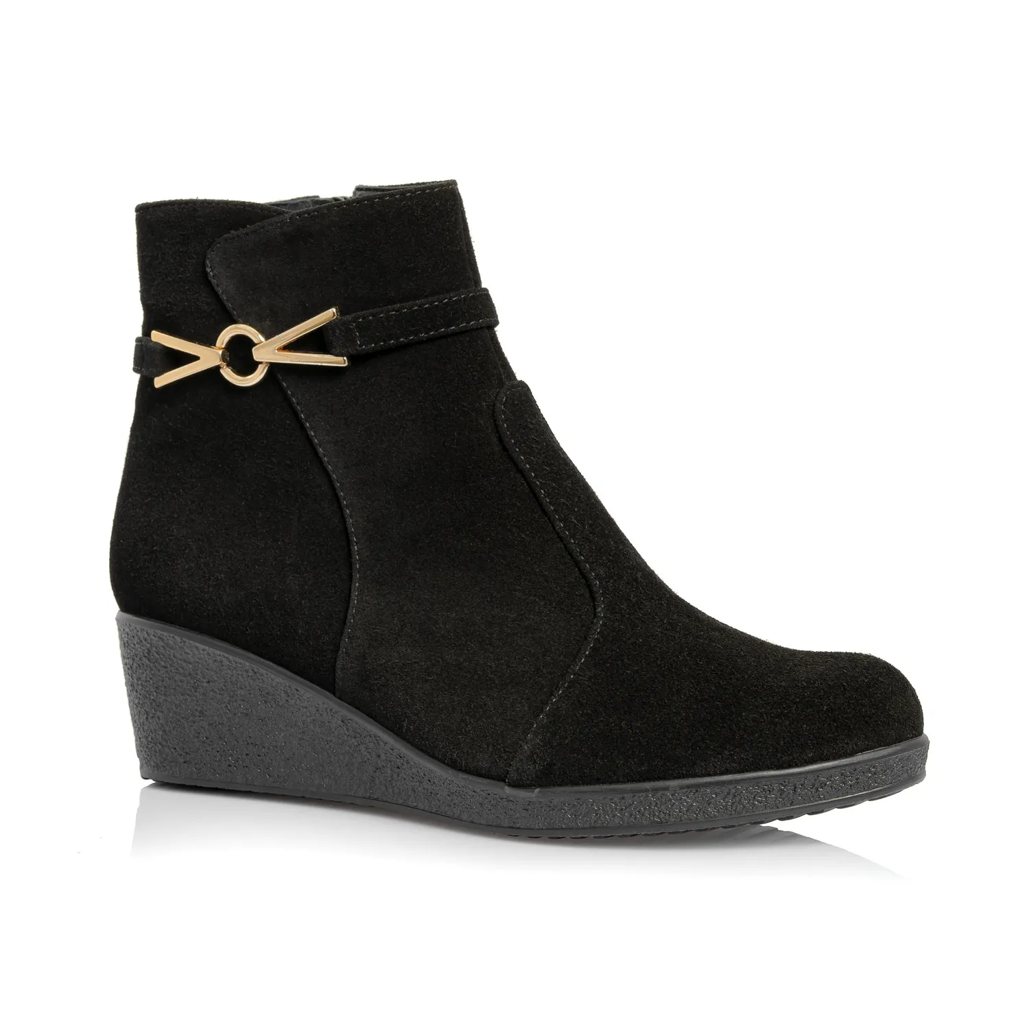 Catinca Shoes O54 NA ghete dama negru antilopa piele