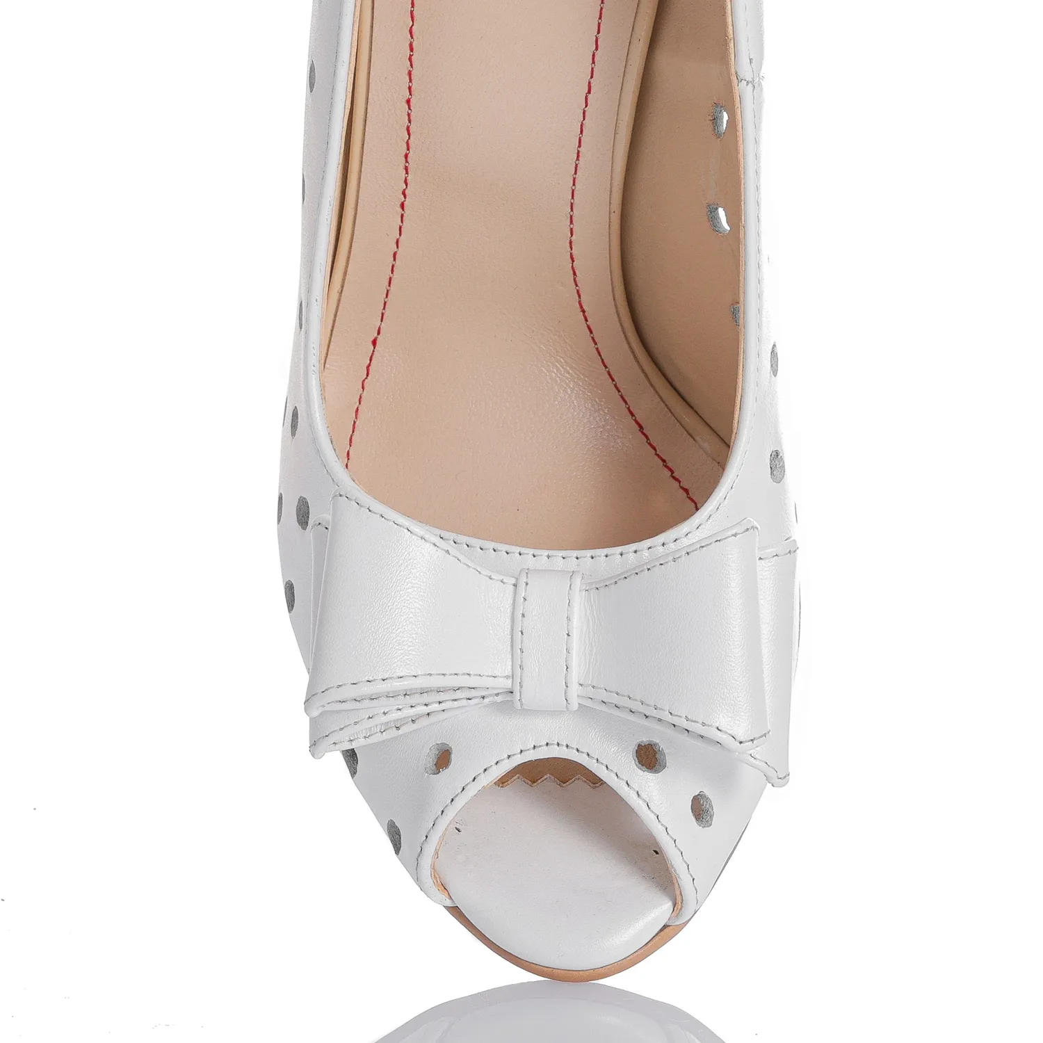 Catinca Shoes F23 AS pantofi dama piele alb sidef