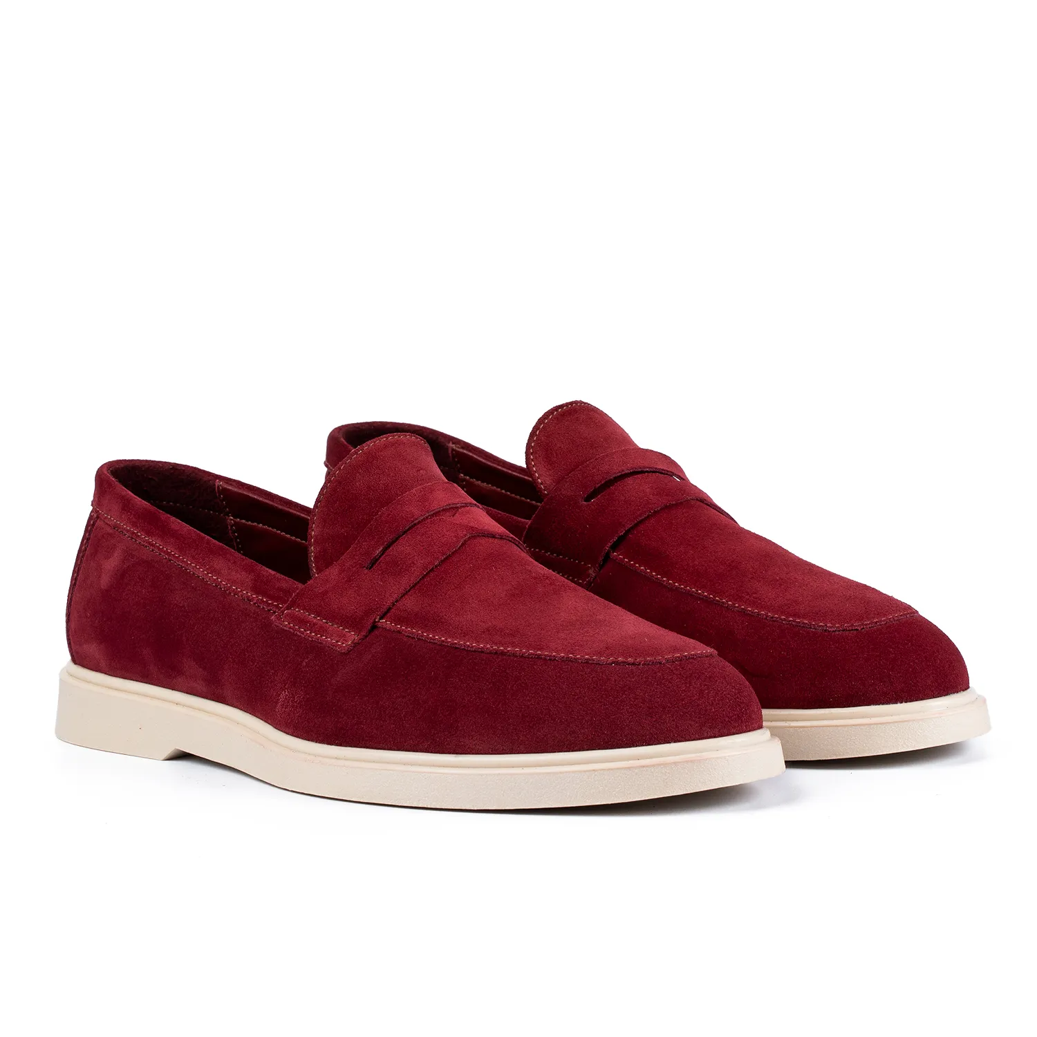 Lucas Shoes Ezra mocasini rosso velur barbati