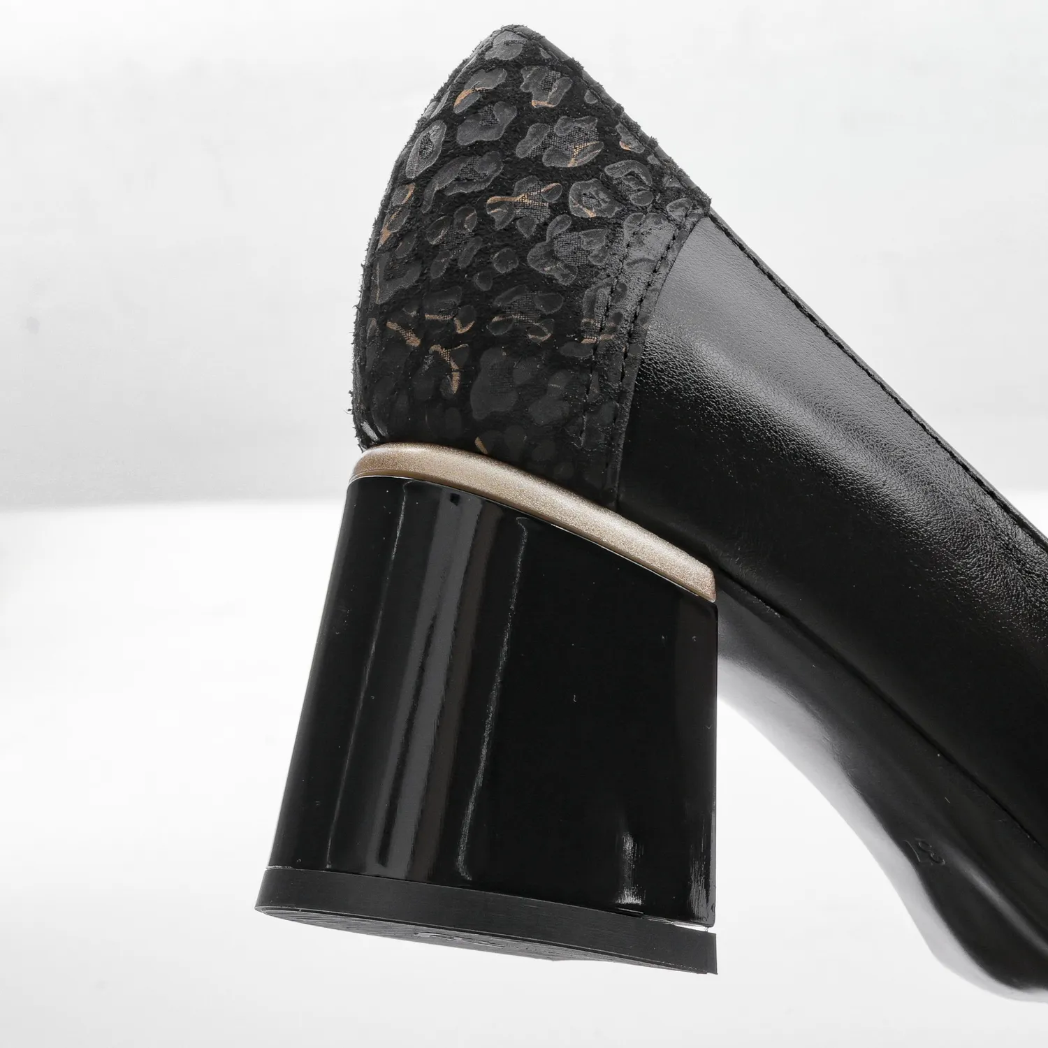 Catinca Shoes A64 pantofi dama piele negru auriu
