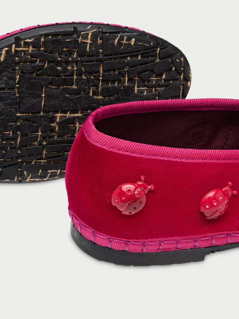 Flagelus Lyra Ladybug balerini roz din catifea
