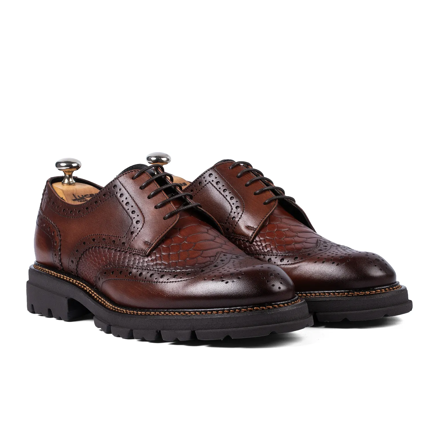 Lucas Shoes Elegant 534 pantofi coniac piele naturala