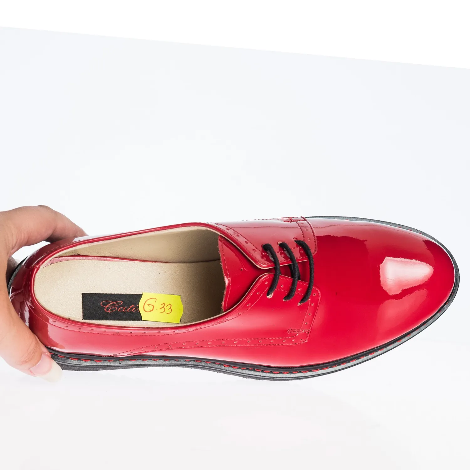 Catinca Shoes G33 RL pantofi dama piele rosie lac
