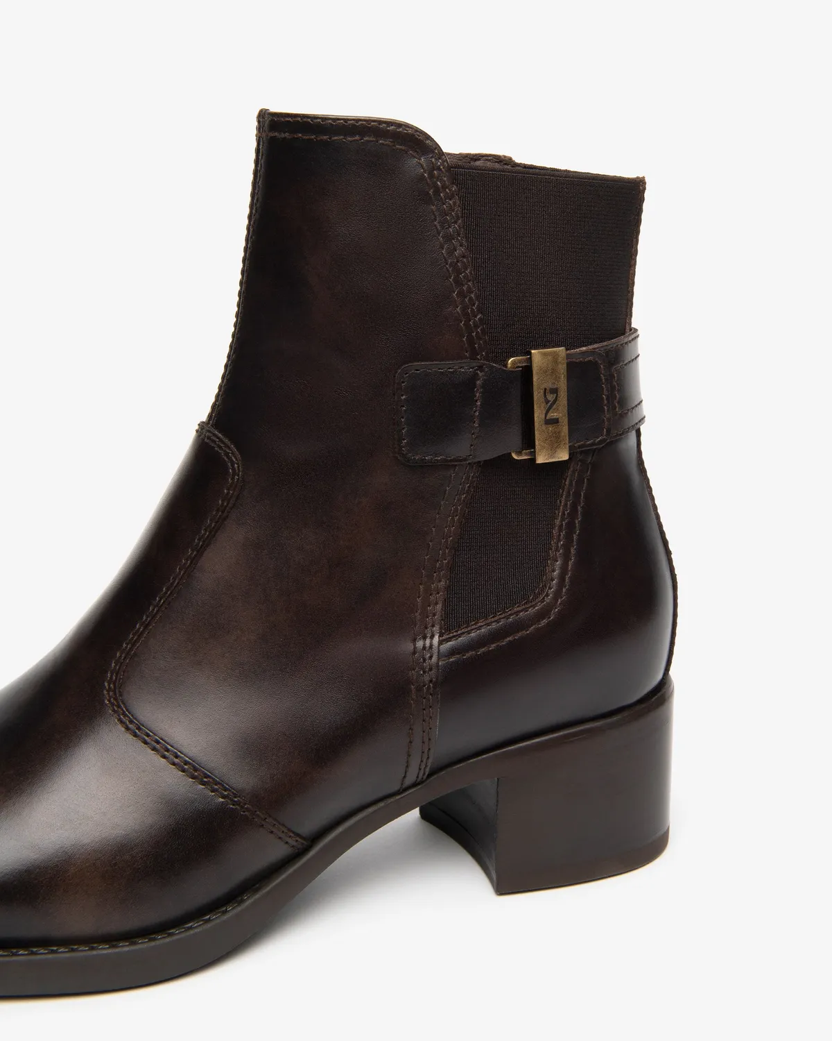 NeroGiardini botine piele dama cu toc bloc 40 mm fermoar
