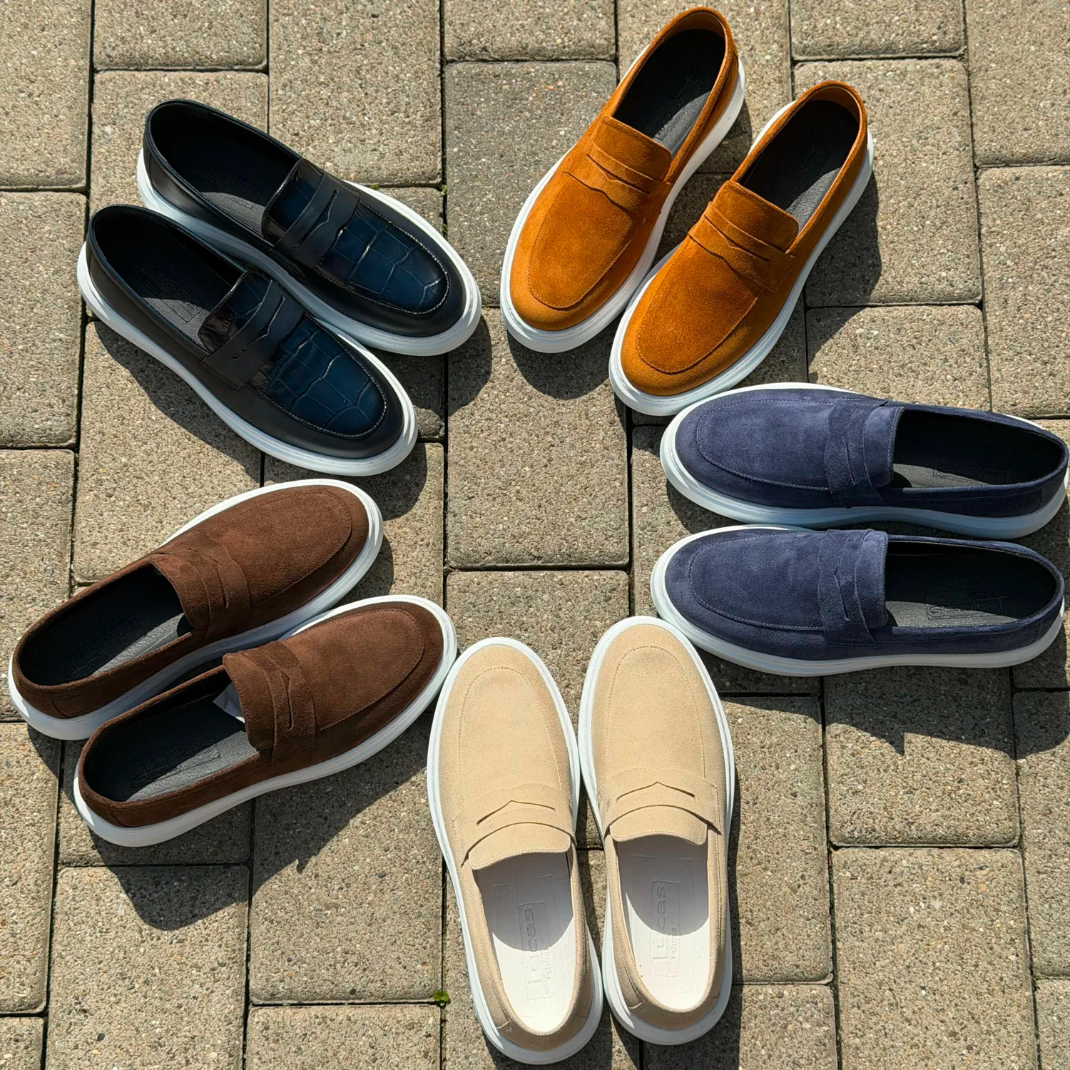 Lucas Shoes Ezra loafers blue croc piele bărbați