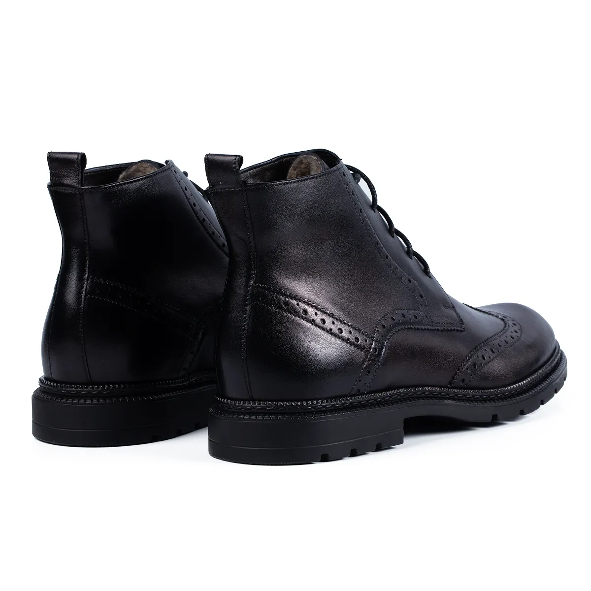 Lucas Shoes 850 Gross ghete negru piele naturală