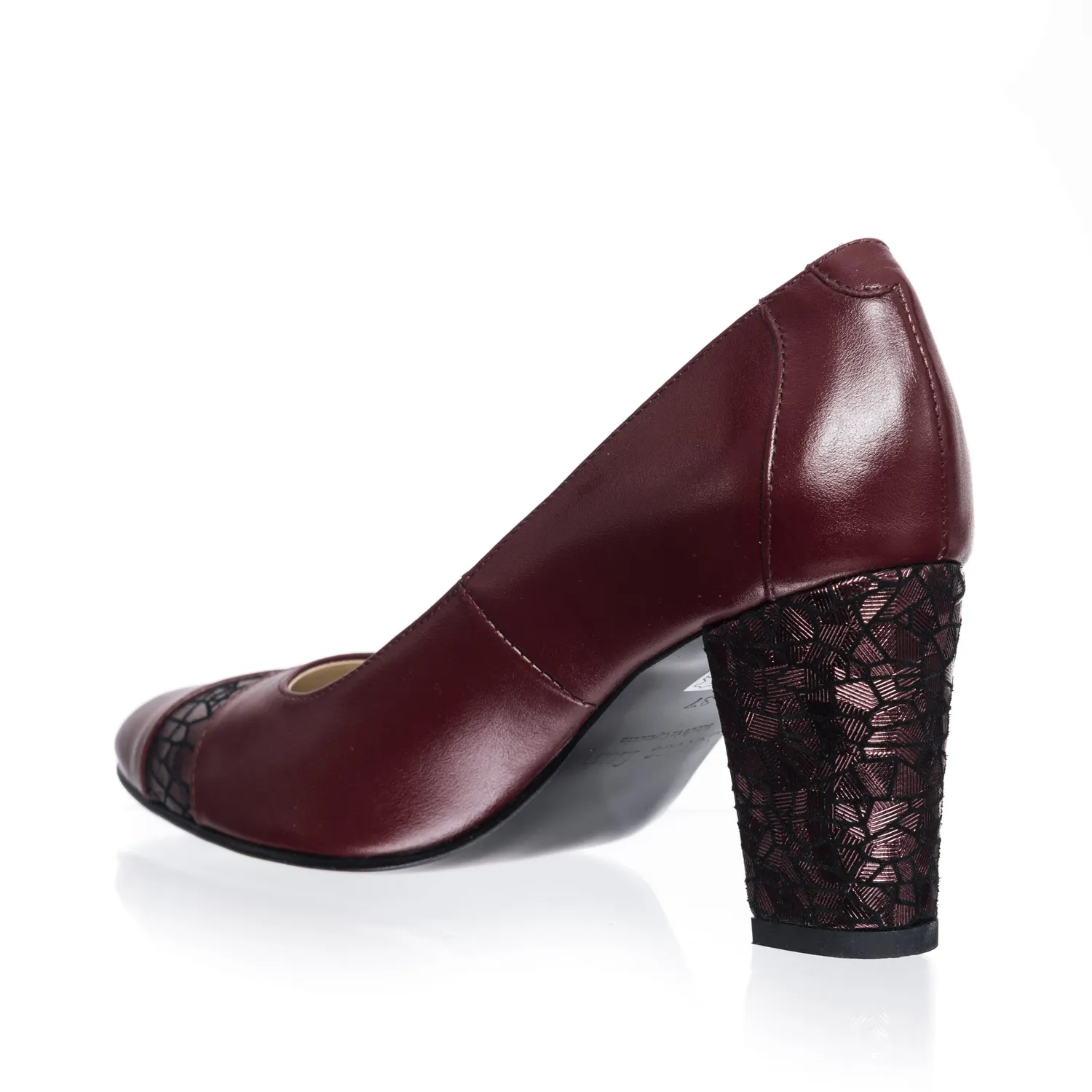 Catinca Shoes 163 BC pantofi piele bordo crakers