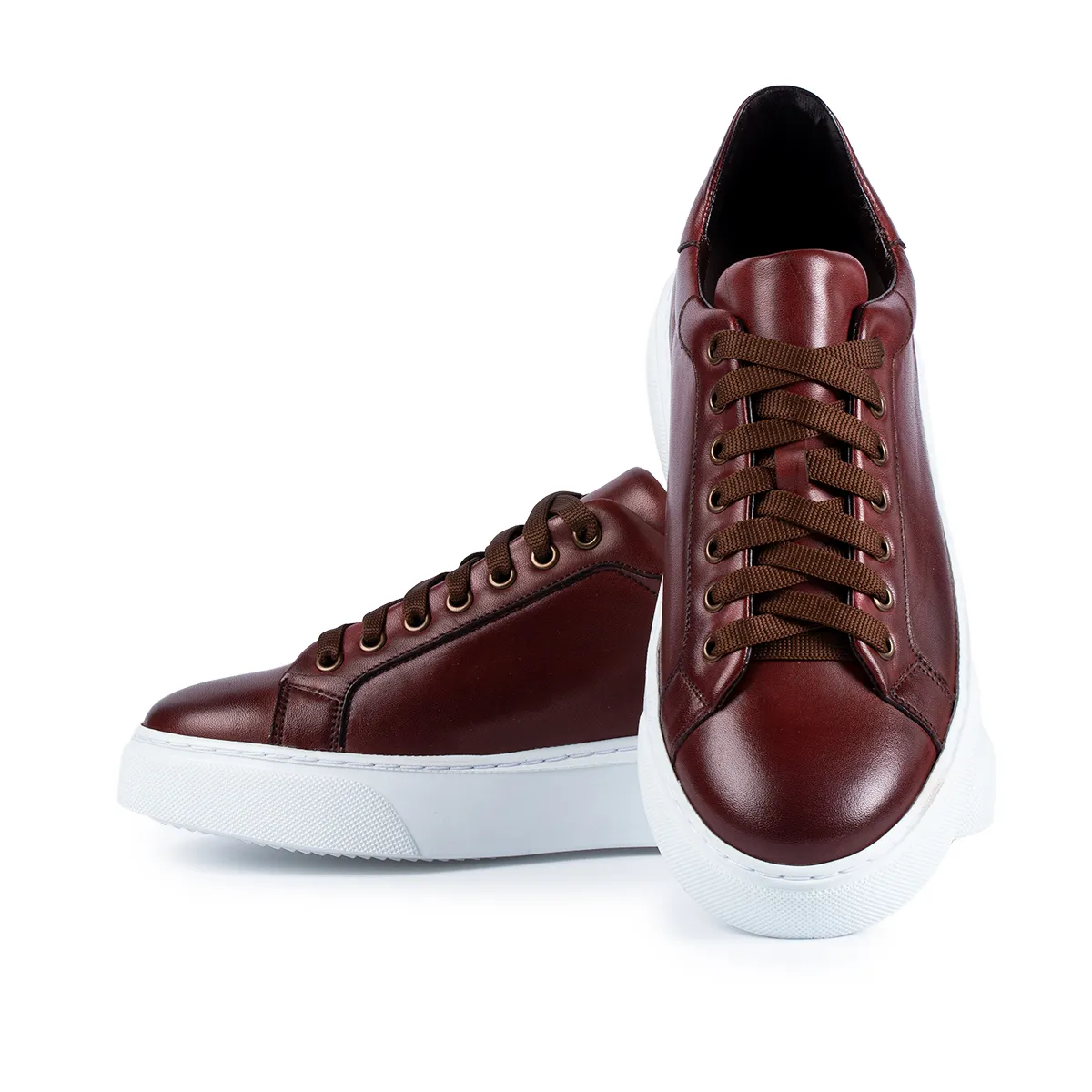 Lucas Shoes 510 sneakers barbati bordo piele naturala