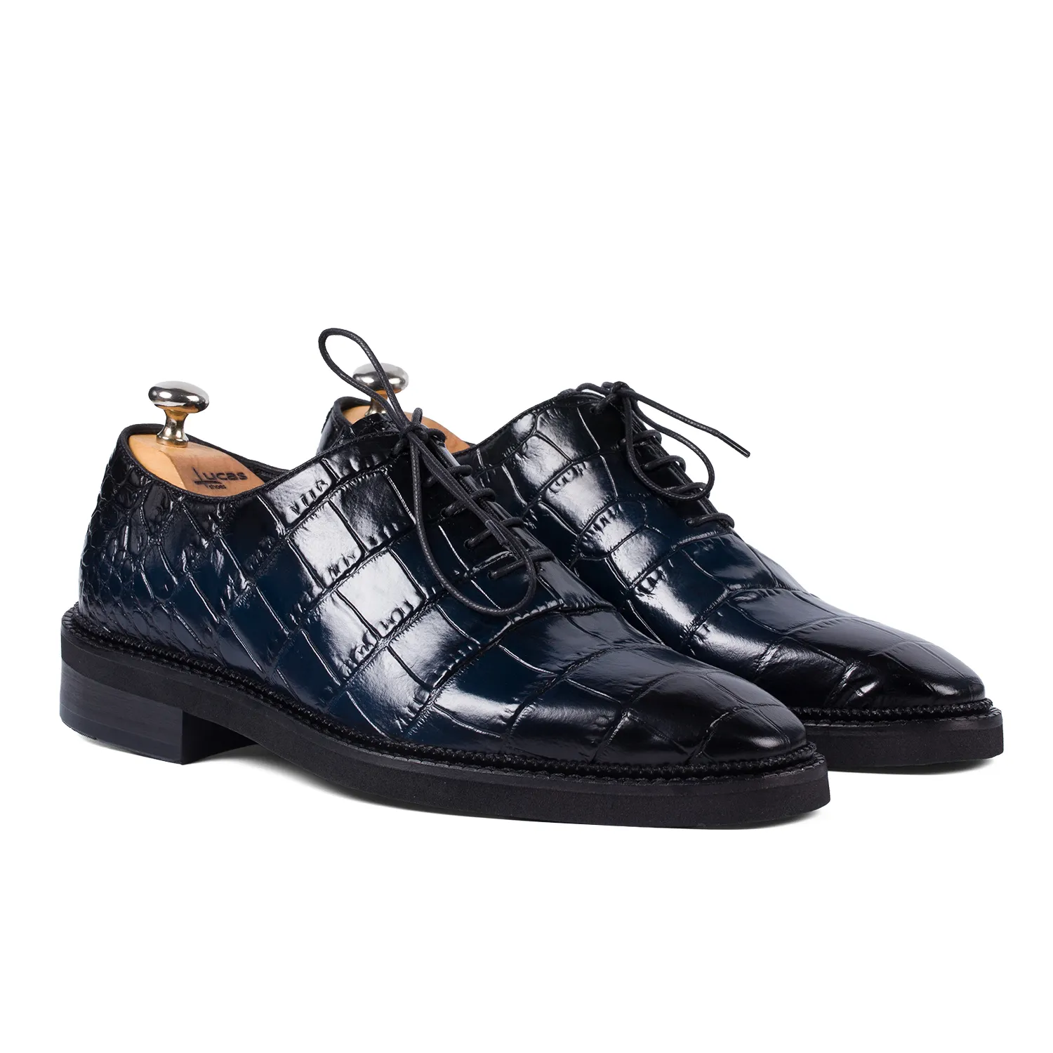 Lucas Shoes Elegant 725 Ukr pantofi barbati croco albastru