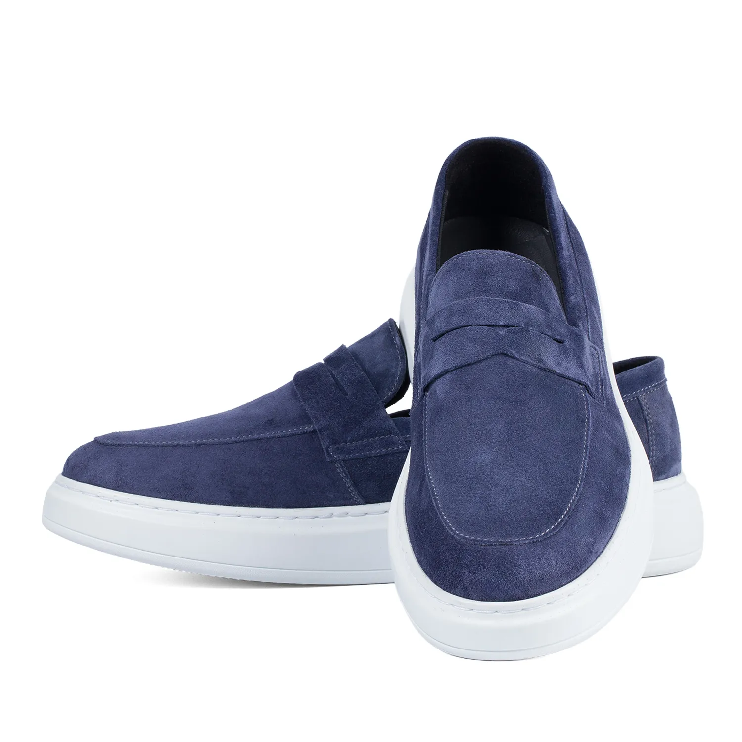 Lucas Shoes Ezra Blue Velur mocasini piele