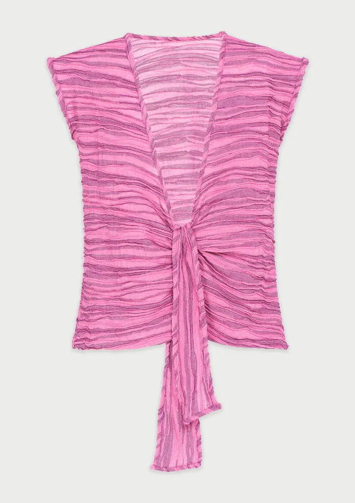Flagelus Ling Pink top damă roz decupat la spate