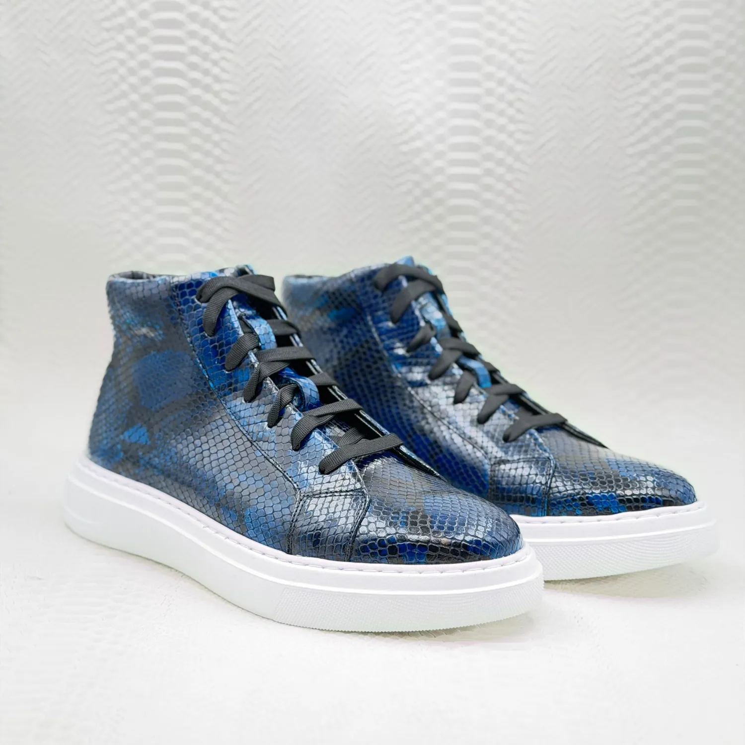 Lucas Shoes 855 A Snake ghete blue piele naturala