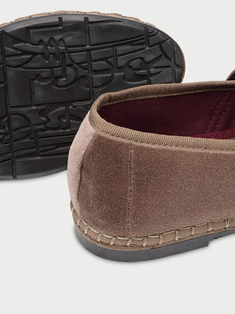 Flagelus Mina Brown pantofi Mary Jane maro catifea