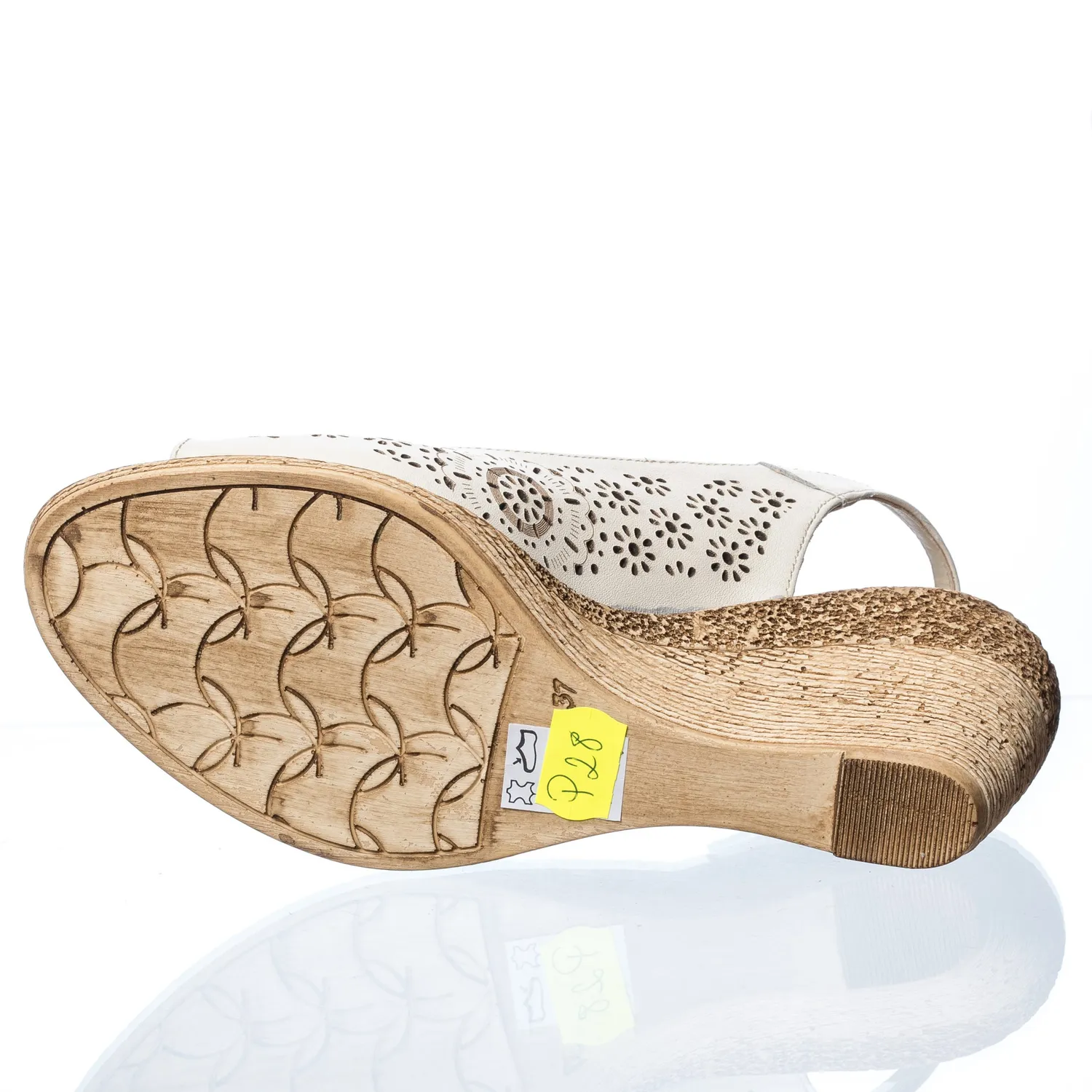 Catinca Shoes P28 B sandale dama bej piele naturala
